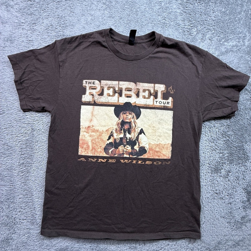 Anne Wilson The Rebel Tour Band Tee Shirt Brown Crew Neck Double Sided Graphic L
